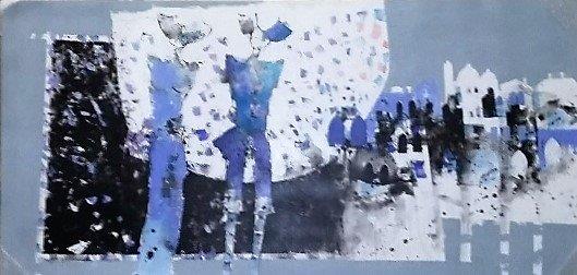 O.P Riflessioni in blu 100x200