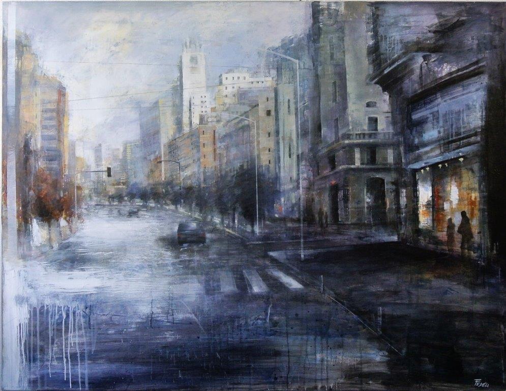 Primo mattino in città 130x170