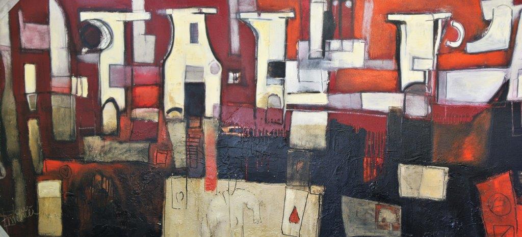 O.P 2 libro composizione ed oggetti e cavallo pensante 100x200