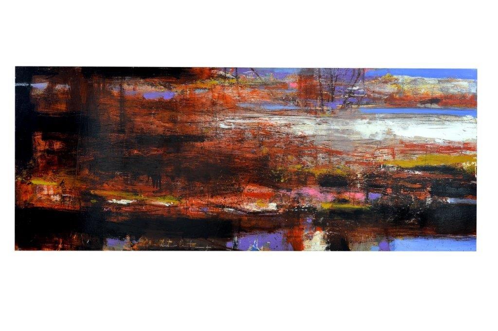 O.P Contro luce di un paesaggio 80x200