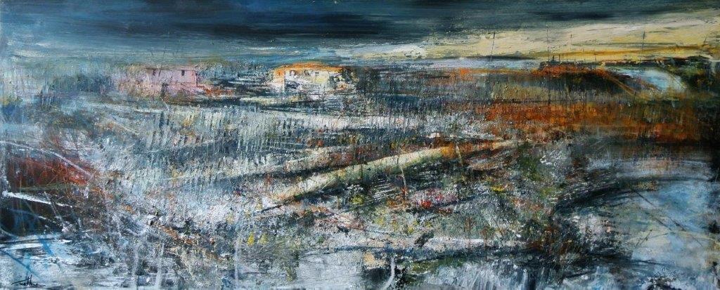 Paesaggio in valle 70x170