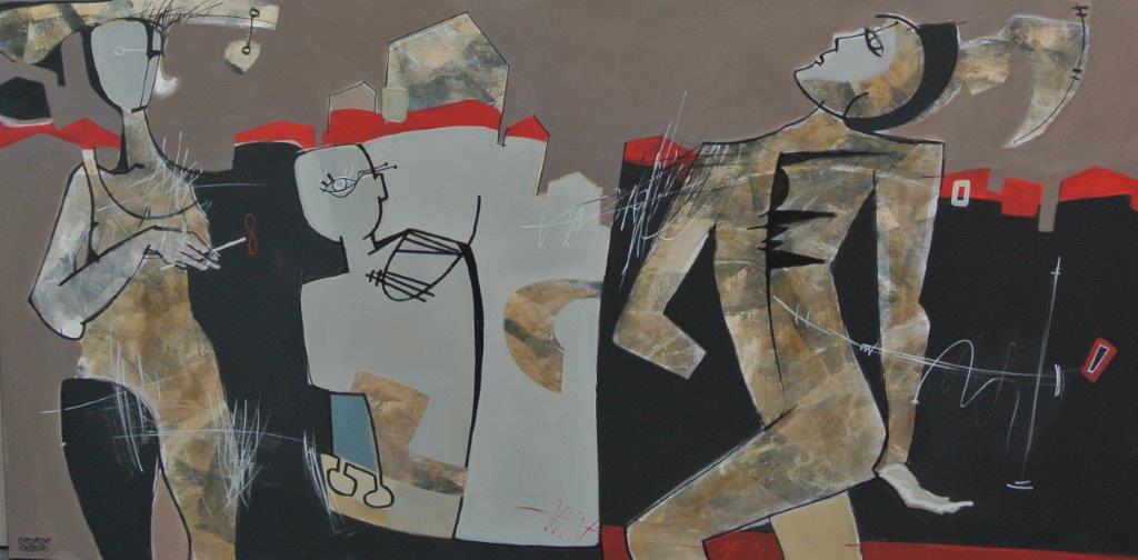 Sognatori sopra i tetti rossi 100x200