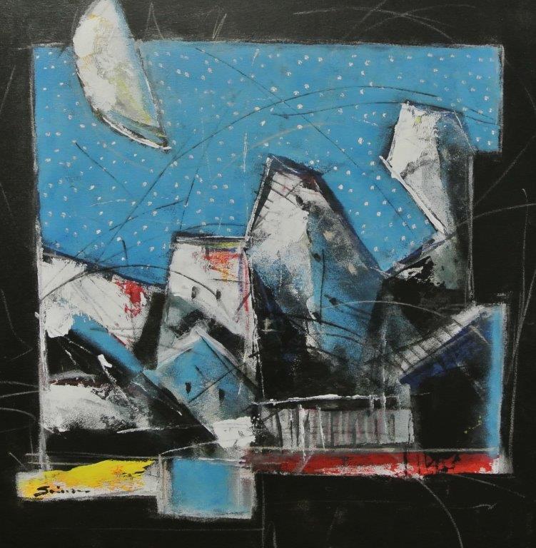 Luna su case (II)  80x80