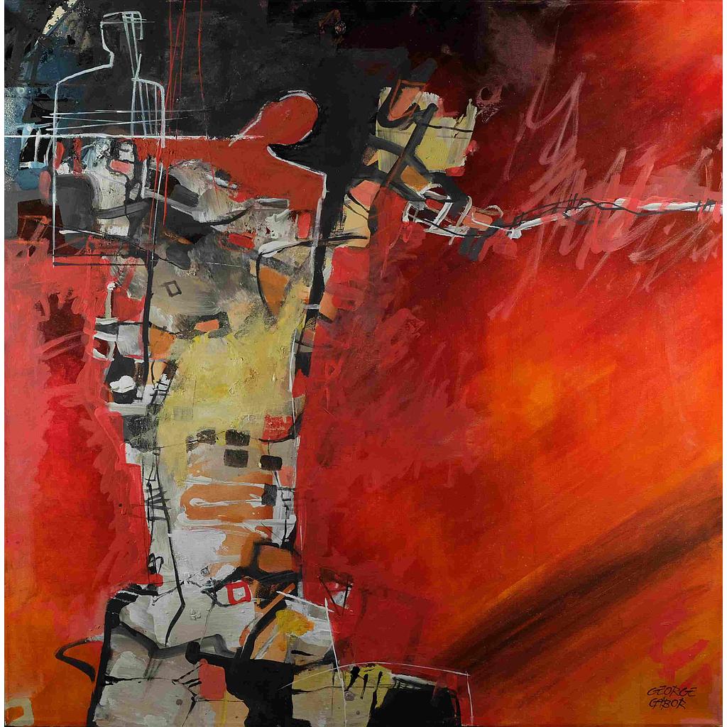 100x100 Riflessioni nell'infinito rosso I