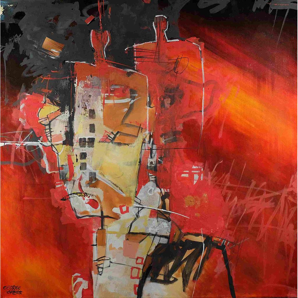 100x100 Riflessioni nell'infinito rosso II