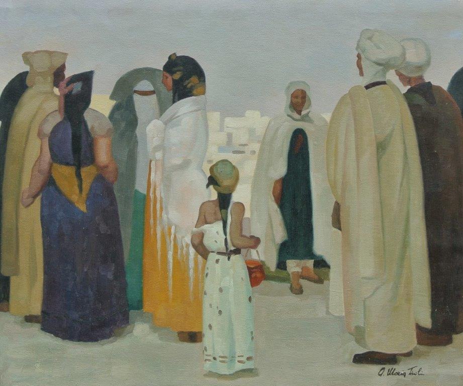 Paesaggio arabesco con figure 50x60