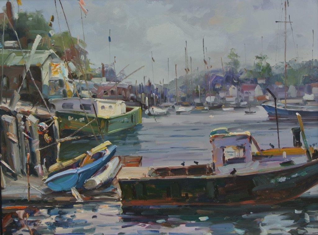 Paesaggio fluviale. 75x100