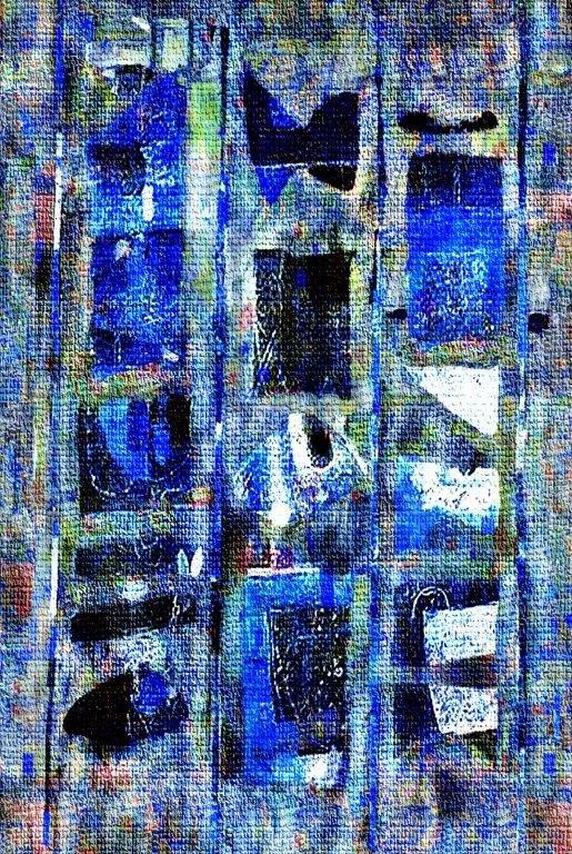Texture in blu 80x200