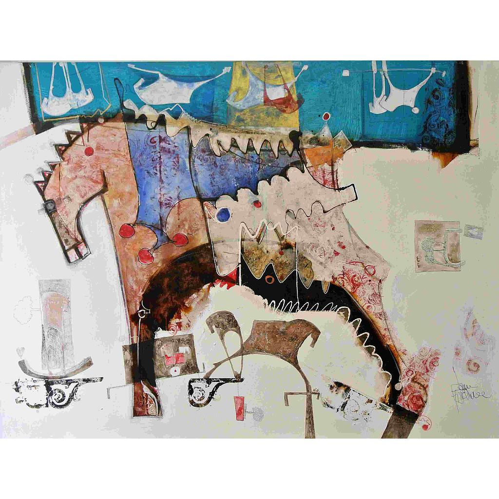 Arazzi in traspa con caval pens. 150x200