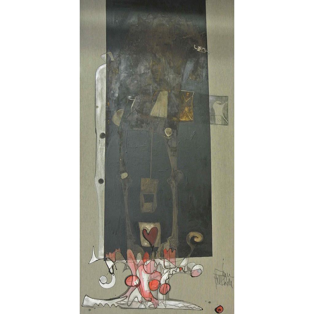 Trasparenze su ripiani e vaso pensante 100x200