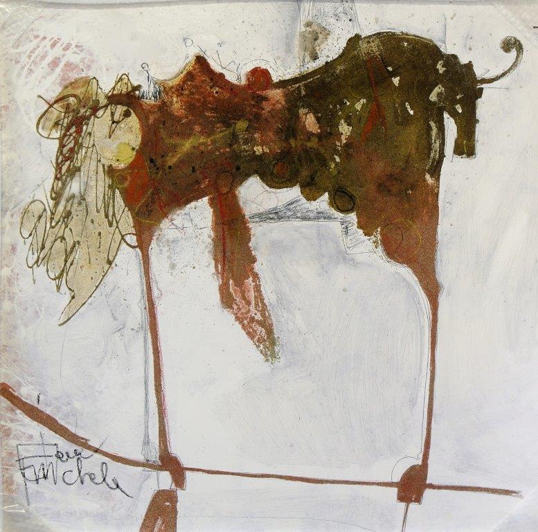 Cavalli in movimento su piedistalli immobili 100x100