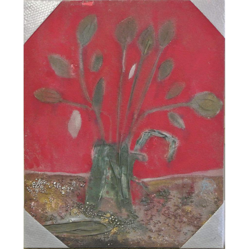 Tulipani davanti su sfondo rosso 80x100