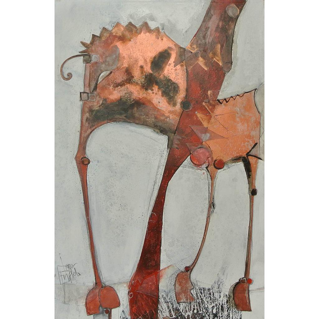 Cavalli pensanti con cromie inclinate 100x150