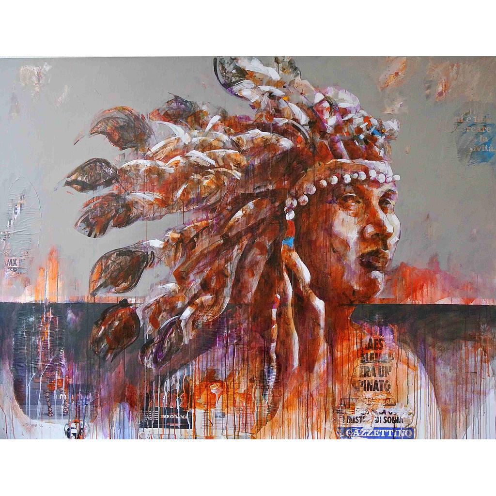 Capo indiano all'alba 130x170