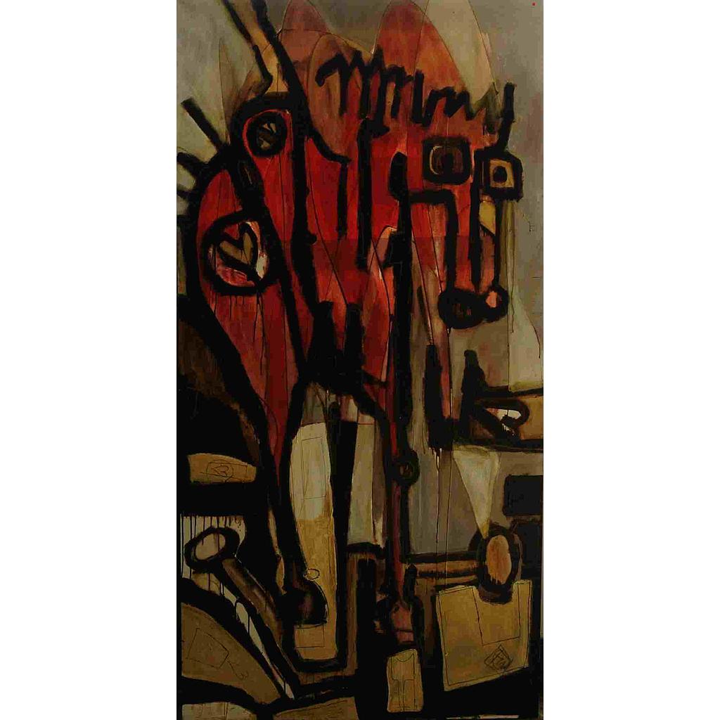 Cavallo con occhiali in equilibrio precario 100x200