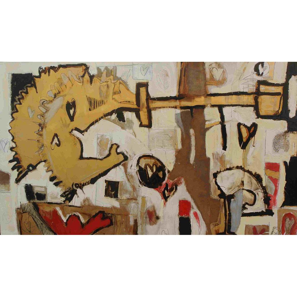 Cavallo su piedistallo ambra e rame 130x250