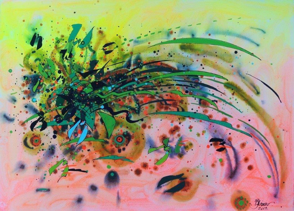 Tra il giallo e il rosso 56x76