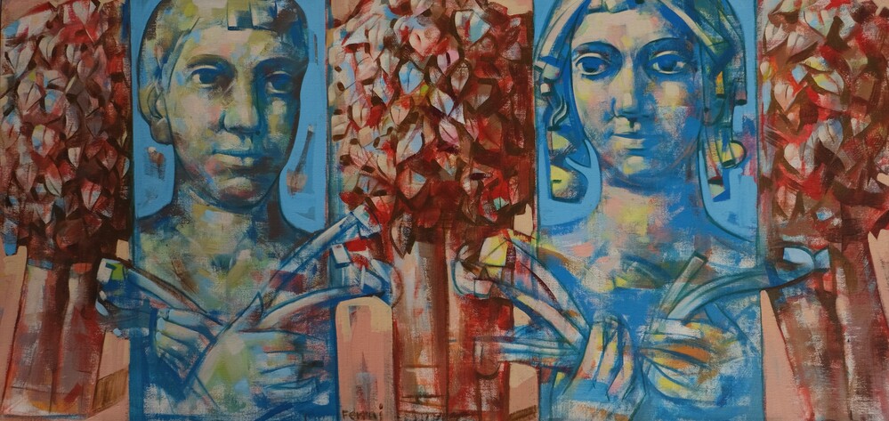 Primavera in due spazi 100x200