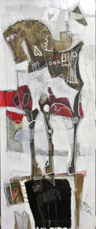 Cavallo pensante su piedistallo incompleto 70x170