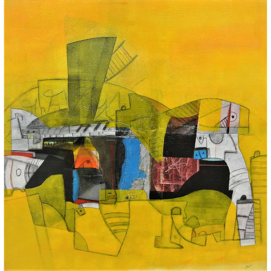 Paesaggio improbabile. (II).  100x100