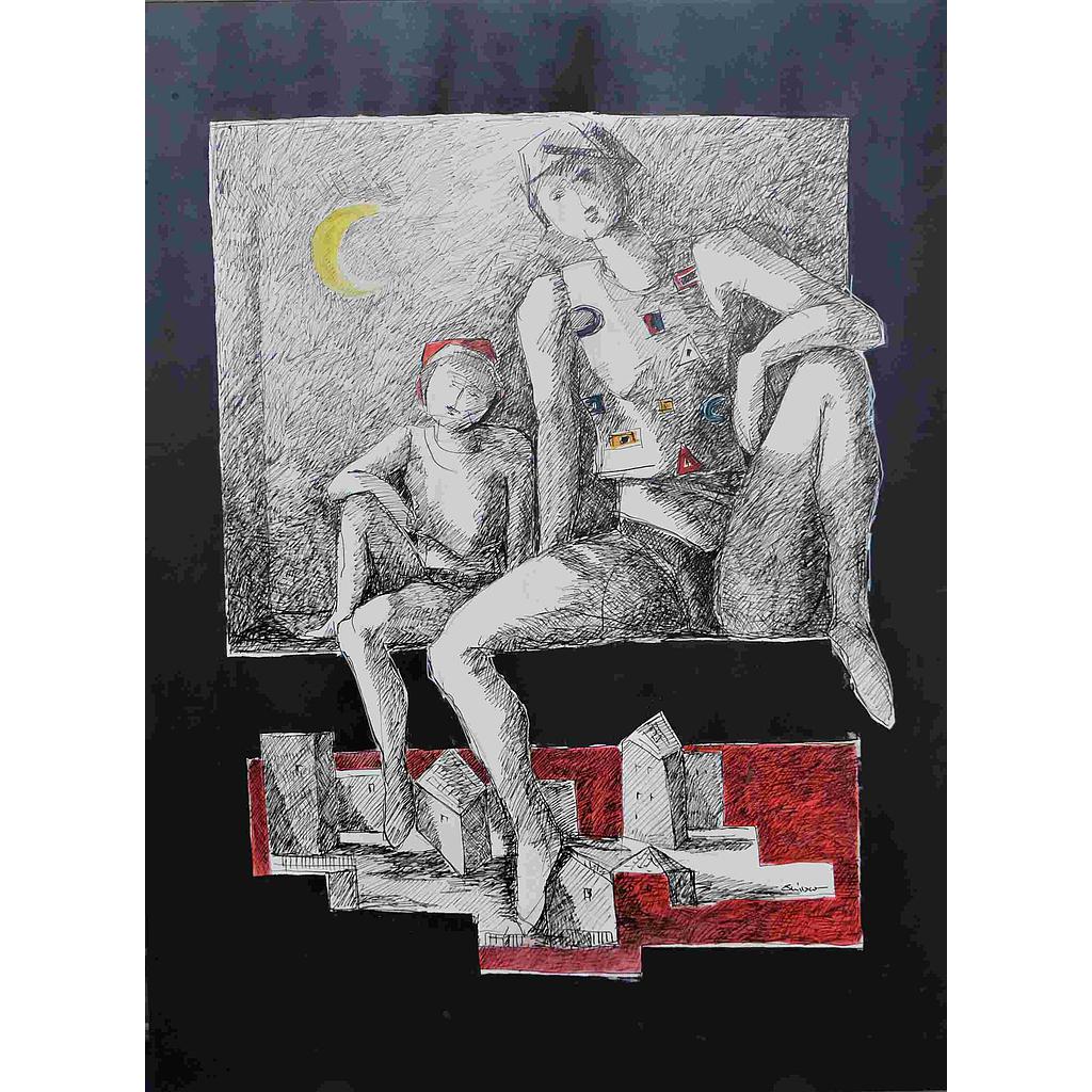 Dialogo paterno in compagnia della luna. 150x200