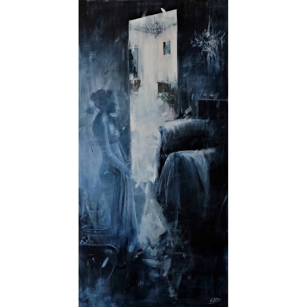 Interno in blù. 100x200