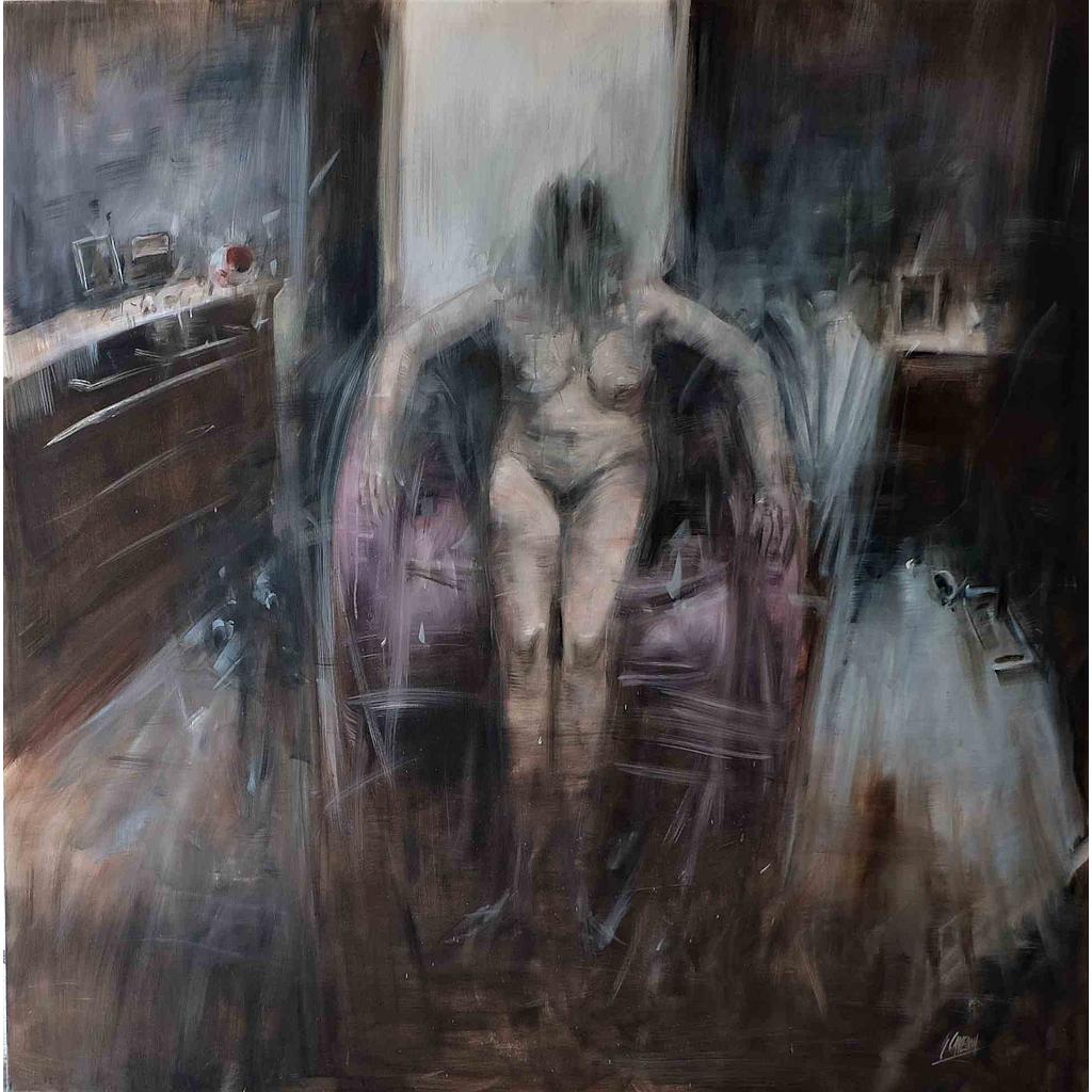 Interno con figura. 138x138