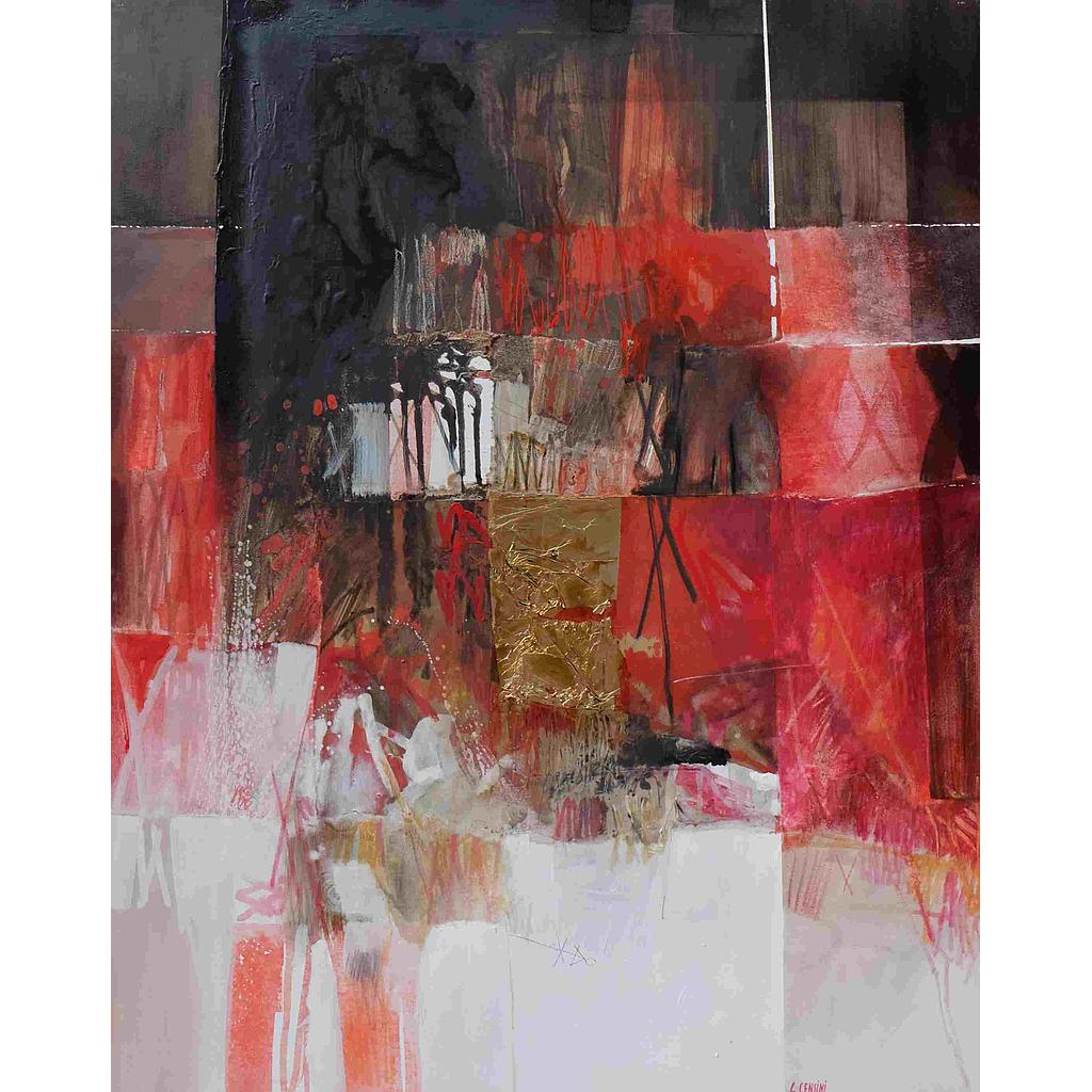 Riflessi nel rosso. 100x120