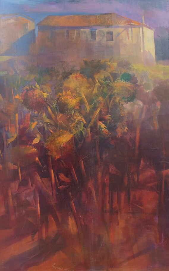 Girasoli al calar della sera 80x120