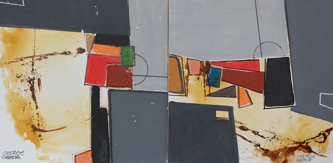 La scenografia dei frammenti 40x80 dittico