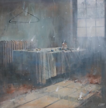 Interno con oggetti 100x100