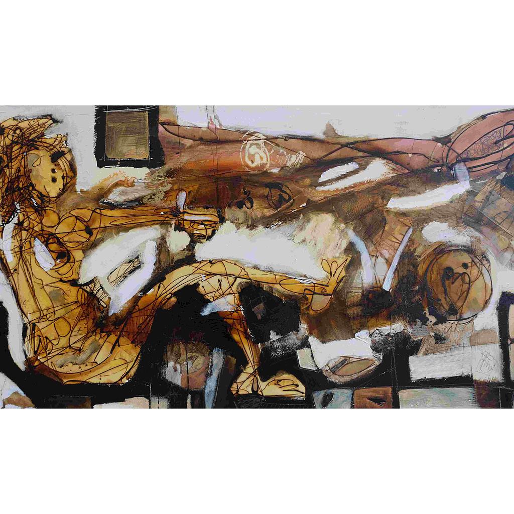 130x230 Donna urlante e pensieri lontani d