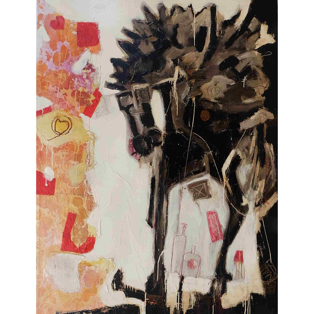 130x170 Figure frontali di un cavallo pensante