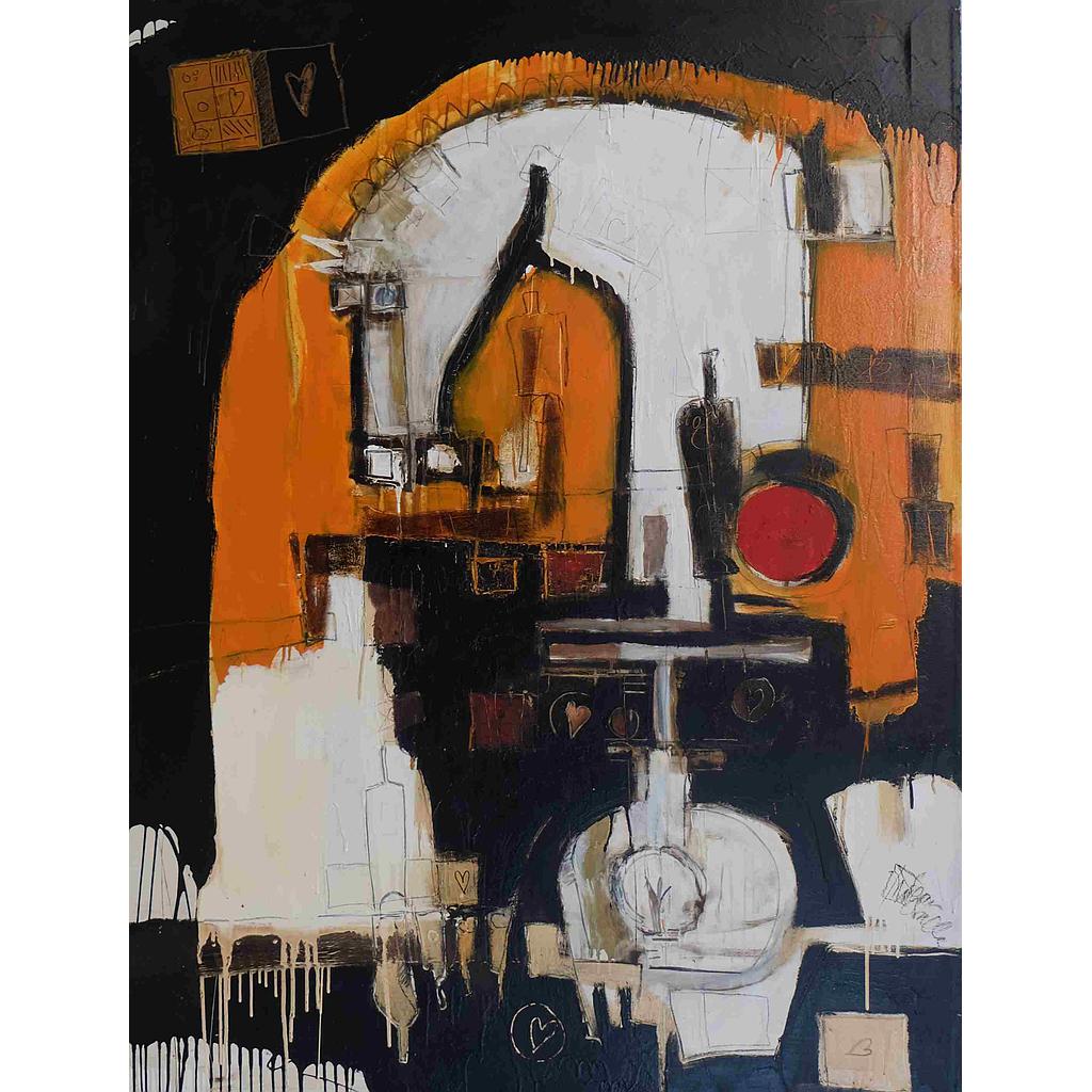 130x170 Composizione di natura e vasi pensanti