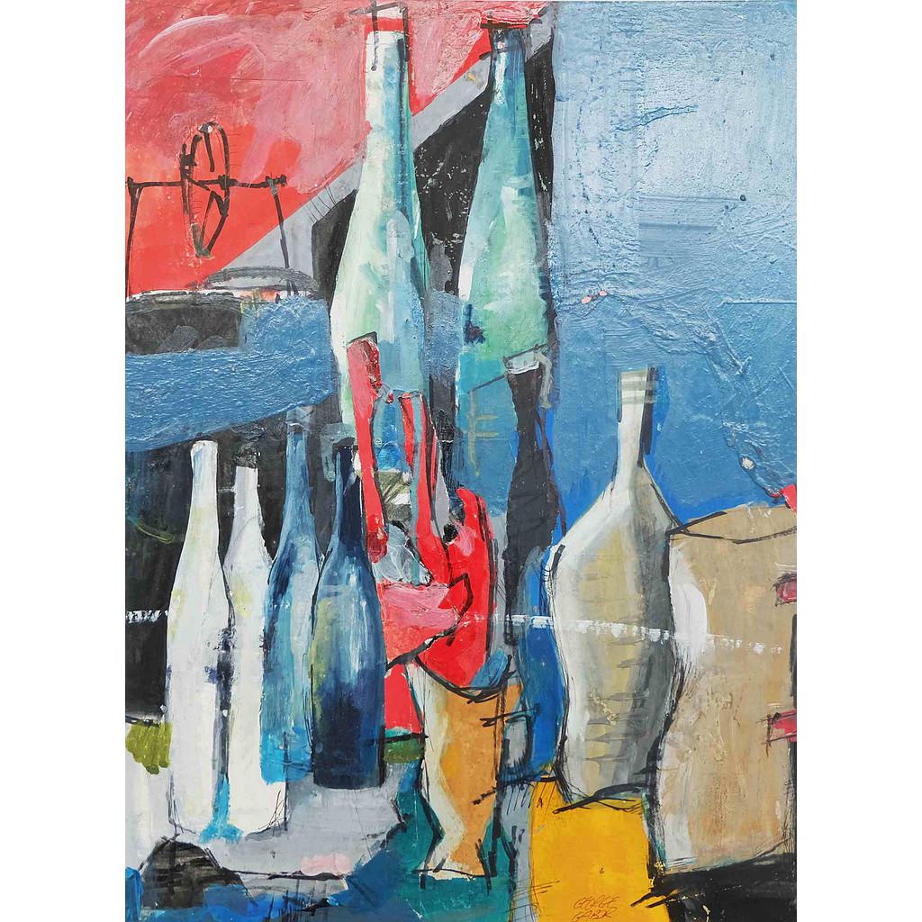 43x32 Composizione di vecchie bottiglie