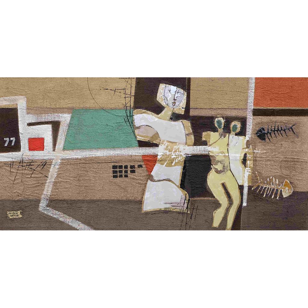 100x200 Essere come un pesce fuor d'acqua  I juta su lamina