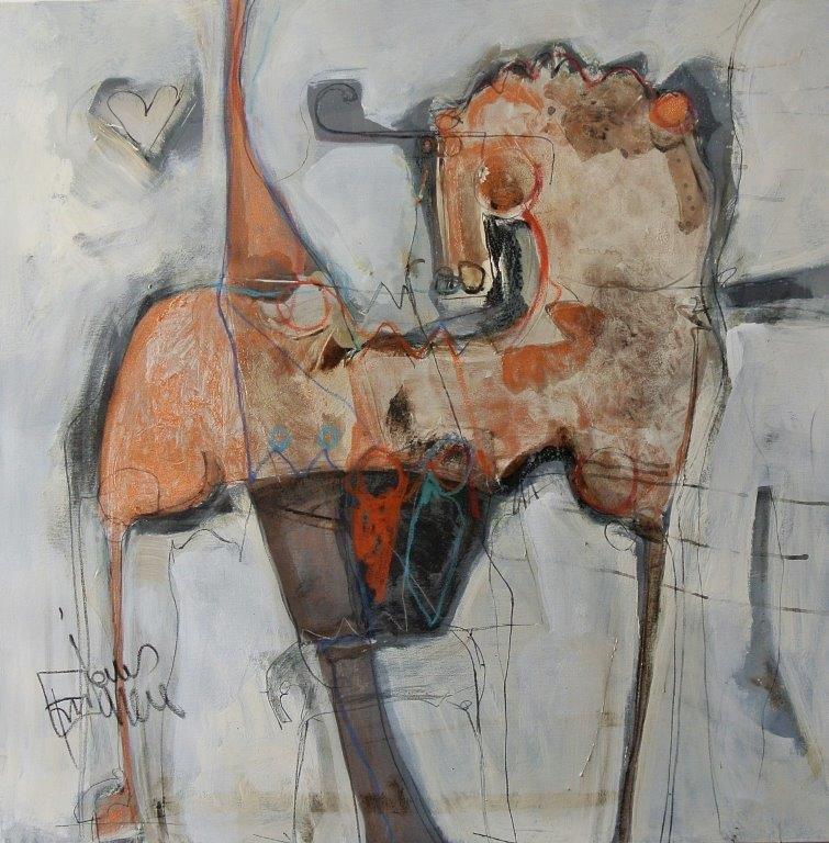 Composizioni per cavallo su architetture trasparenti 80x80