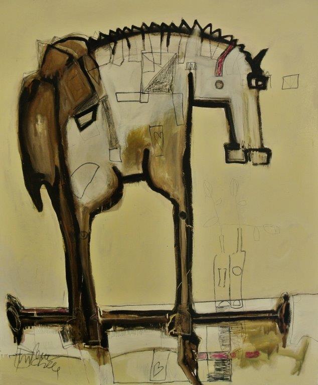 Cavallo rimasto senza parole 100x120