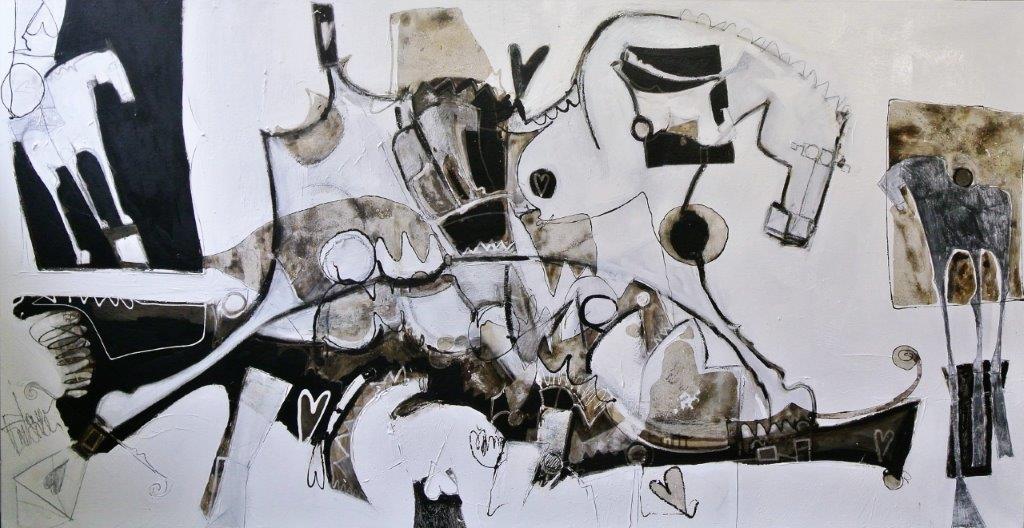 Cavallo pensante e finestre aperte 130x250